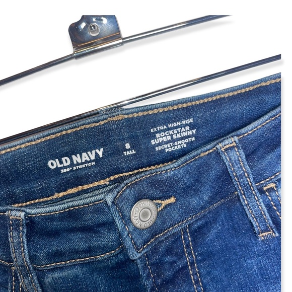 OLD NAVY Extra High-Waist Rockstar 360 Stretch Ripped Super Skinny Jeans 8T NWT - Picture 6 of 10